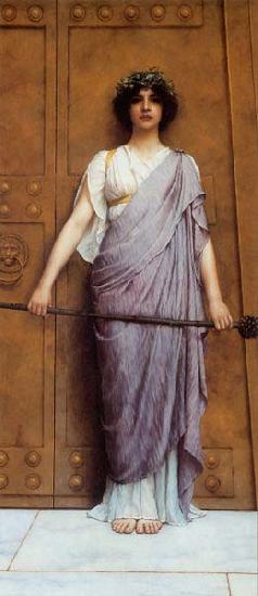John William Godward At the Gate of the Temple oil painting picture
